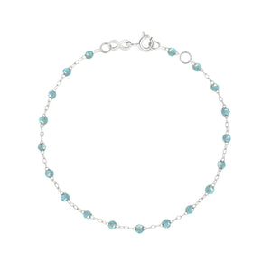 Gigi Clozeau - Bracelet aqua Classique Gigi, or blanc, 15 cm