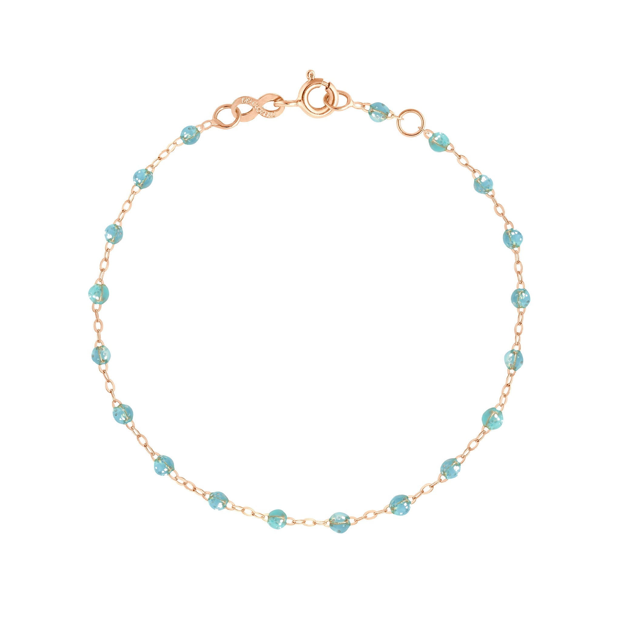 Gigi Clozeau - Bracelet aqua Classique Gigi, or rose, 17 cm