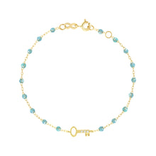 Gigi Clozeau - Bracelet aqua Clé diamants, or jaune, 17 cm