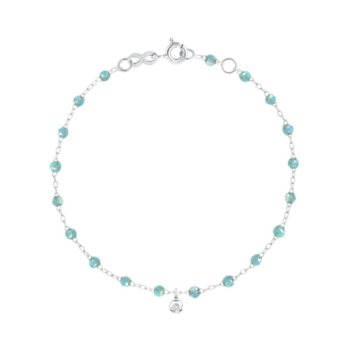 Gigi Clozeau - Bracelet aqua Gigi Suprême, or blanc, 1 diamant, 17 cm