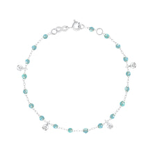 Gigi Clozeau - Bracelet aqua Gigi Suprême, or blanc, 4 diamants, 17 cm
