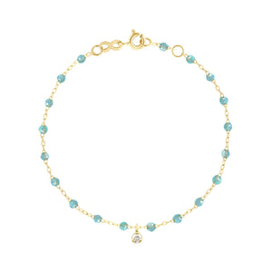 Gigi Clozeau - Bracelet aqua Gigi Suprême, or jaune, 1 diamant, 17 cm