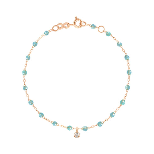 Gigi Clozeau - Bracelet aqua Gigi Suprême, or rose, 1 diamant, 17 cm