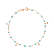 Gigi Clozeau - Bracelet aqua Gigi Suprême, or rose, 4 diamants, 17 cm