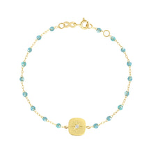 Gigi Clozeau - Bracelet aqua Miss Gigi diamant, or jaune, 17 cm