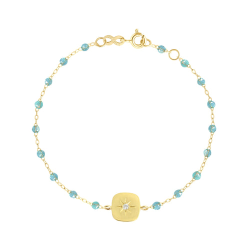 Gigi Clozeau - Bracelet aqua Miss Gigi diamant, or jaune, 17 cm