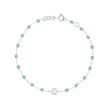 Gigi Clozeau - Bracelet aqua Puce diamants, or blanc, 17 cm