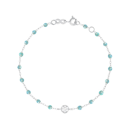 Gigi Clozeau - Bracelet aqua Puce diamants, or blanc, 17 cm