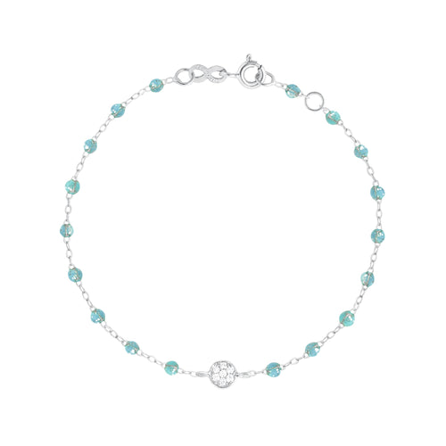 Gigi Clozeau - Bracelet aqua Puce diamants, or blanc, 17 cm