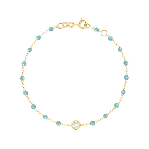 Gigi Clozeau - Bracelet aqua Puce diamants, or jaune, 17 cm