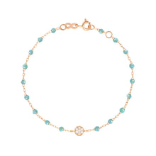 Gigi Clozeau - Bracelet aqua Puce diamants, or rose, 17 cm