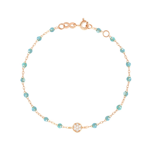 Gigi Clozeau - Bracelet aqua Puce diamants, or rose, 17 cm