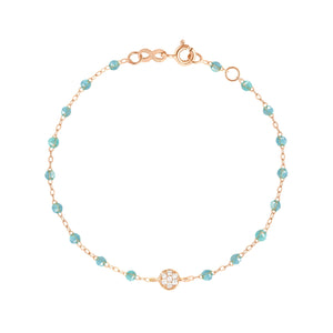 Gigi Clozeau - Bracelet aqua Puce diamants, or rose, 17 cm