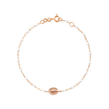 Gigi Clozeau - Bracelet bébé blanc Madone or rose, 13 cm