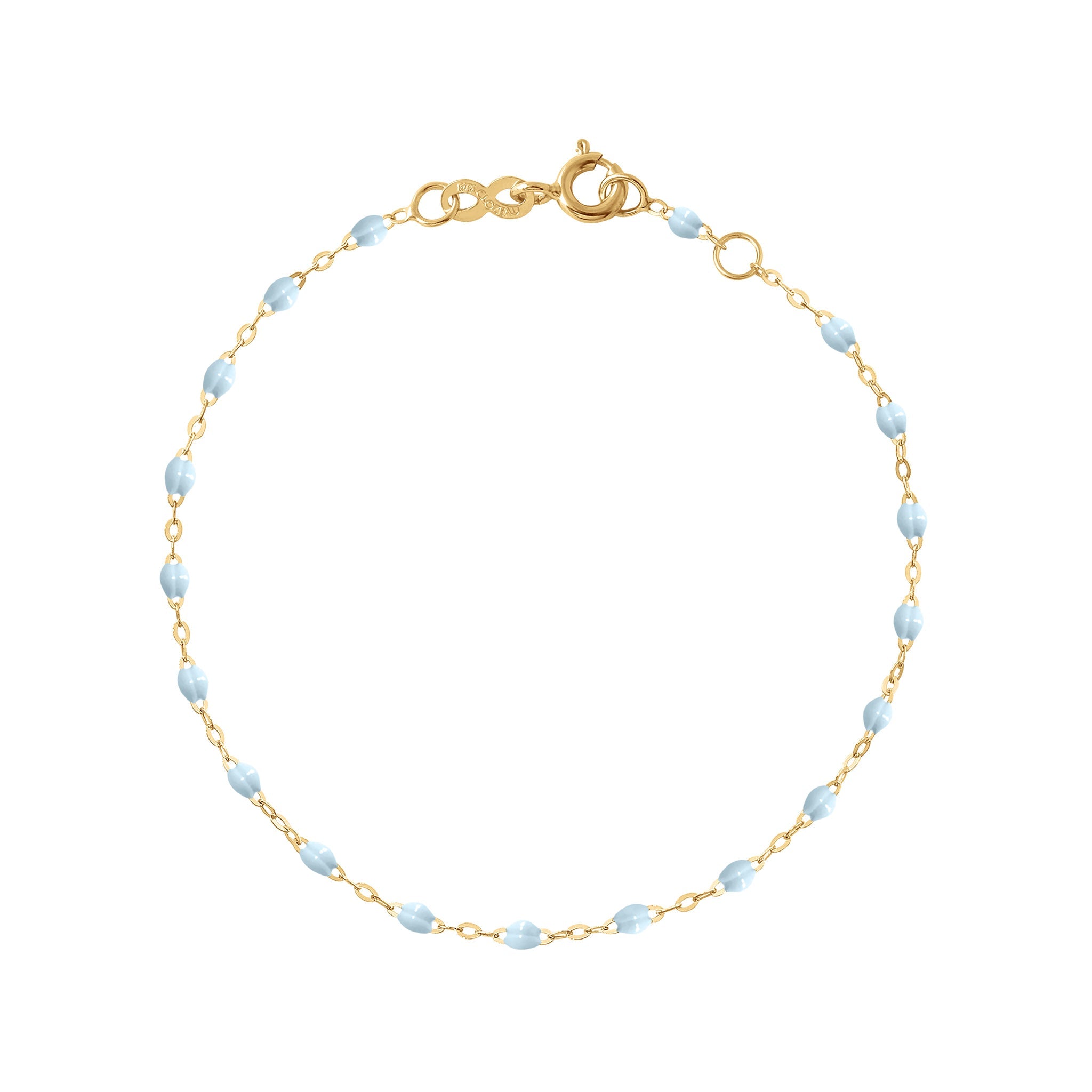 Gigi Clozeau - Bracelet bébé bleu layette Classique Gigi, or jaune, 13 cm