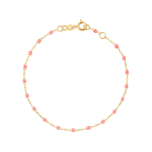 Gigi Clozeau - Bracelet bébé fuchsia Classique Gigi, or jaune, 13 cm
