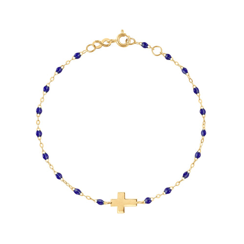 Gigi Clozeau - Bracelet bébé prusse Croix, or jaune, 13 cm