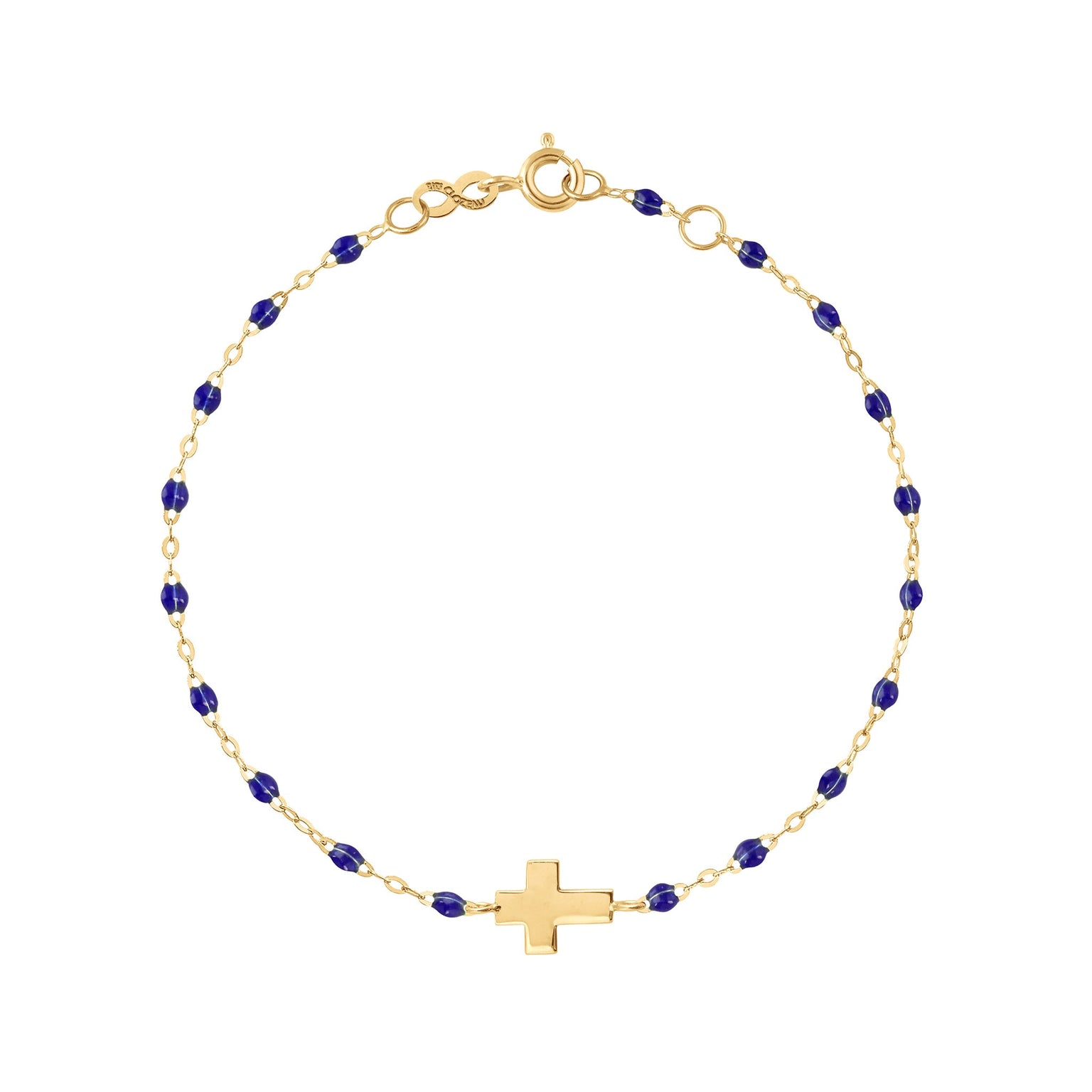 Gigi Clozeau - Bracelet bébé prusse Croix, or jaune, 13 cm