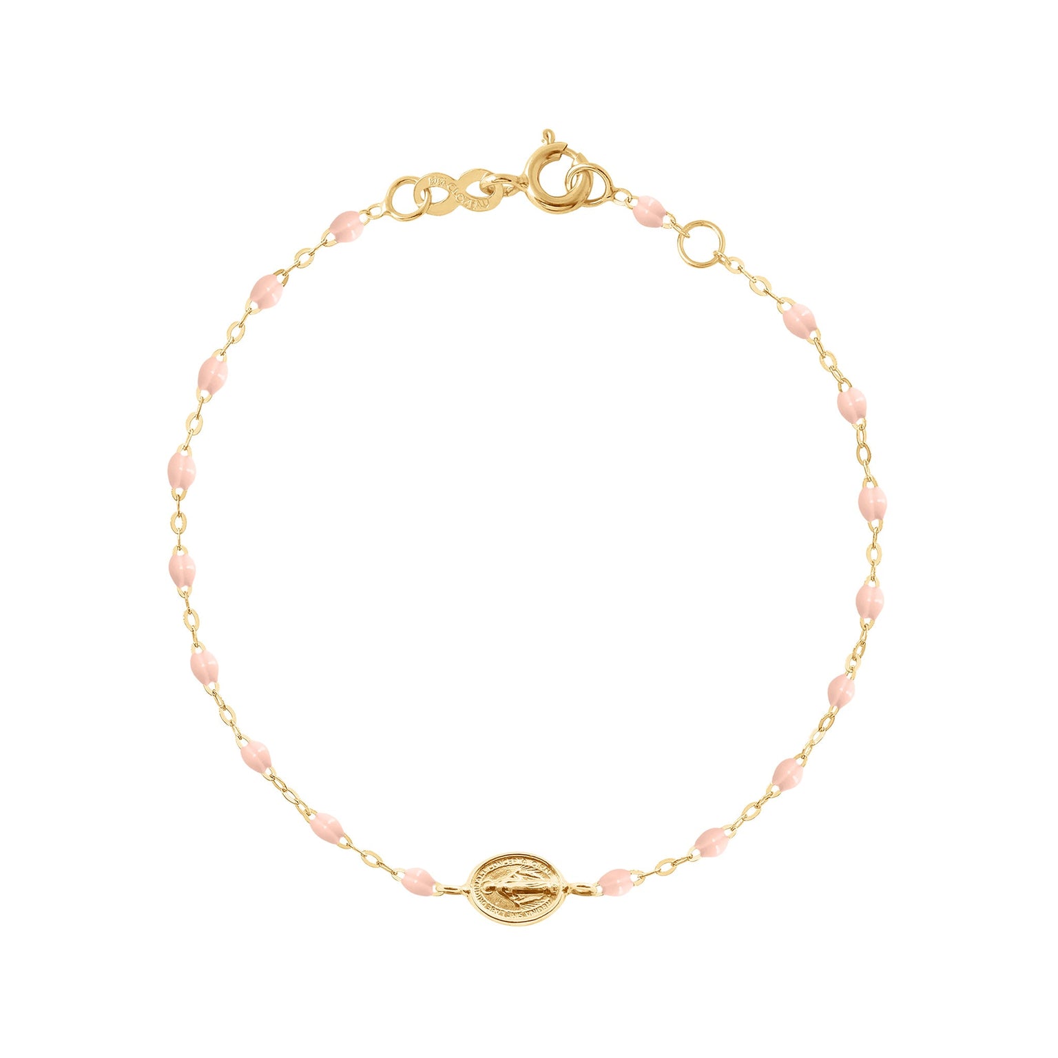 Gigi Clozeau - Bracelet bébé rose bébé Madone or jaune, 13 cm