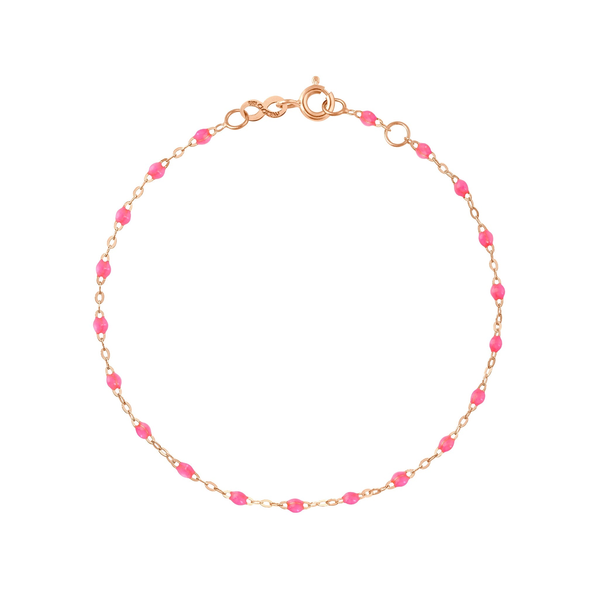 Gigi Clozeau - Bracelet bébé rose fluo Classique Gigi, or rose, 13 cm