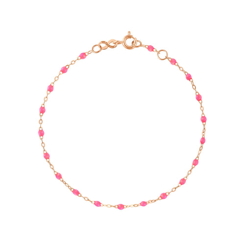Gigi Clozeau - Bracelet bébé rose fluo Classique Gigi, or rose, 13 cm