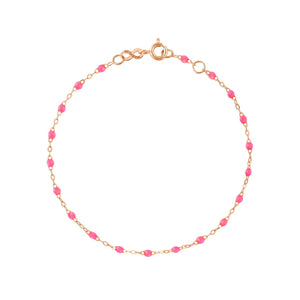 Gigi Clozeau - Bracelet bébé rose fluo Classique Gigi, or rose, 13 cm