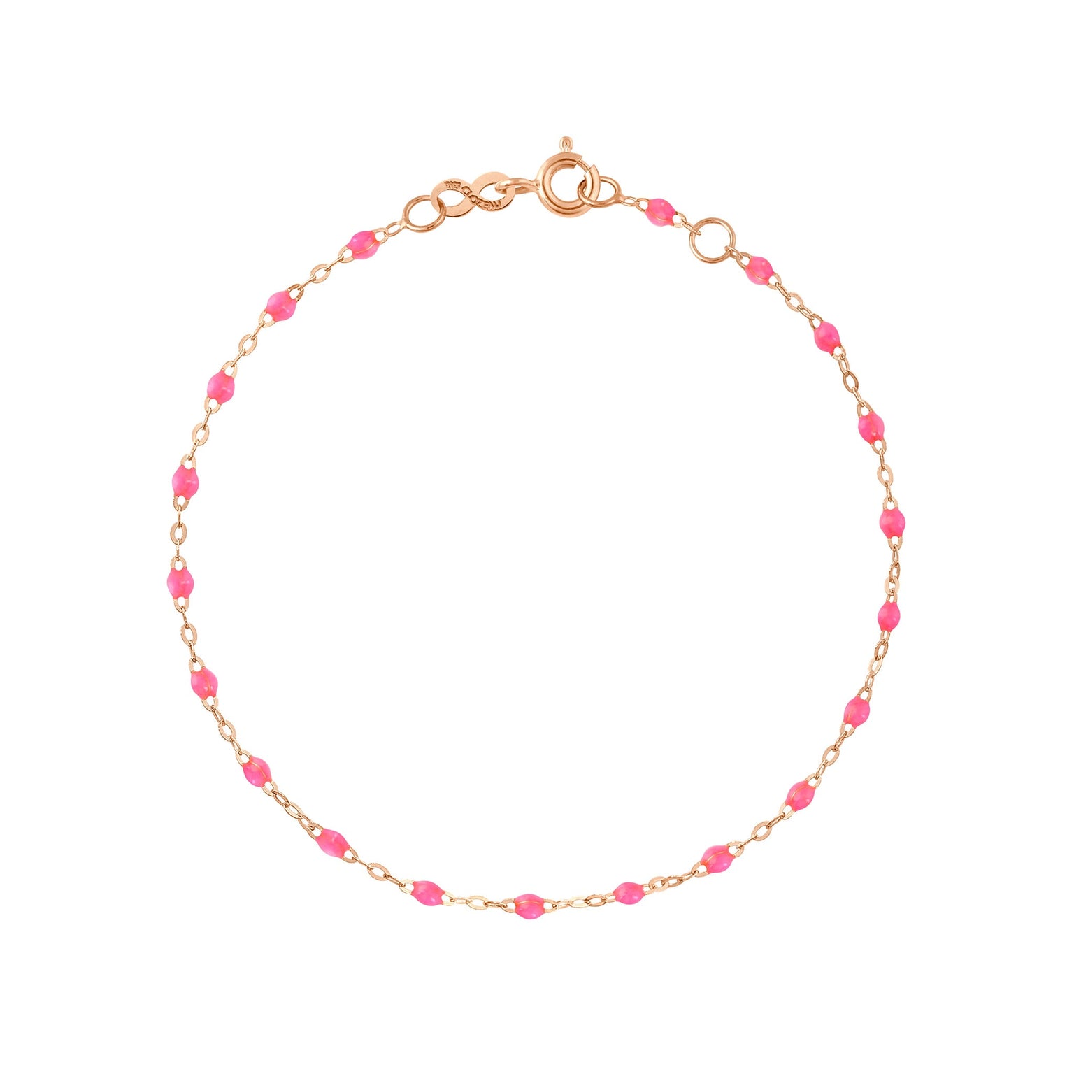 Gigi Clozeau - Bracelet bébé rose fluo Classique Gigi, or rose, 13 cm
