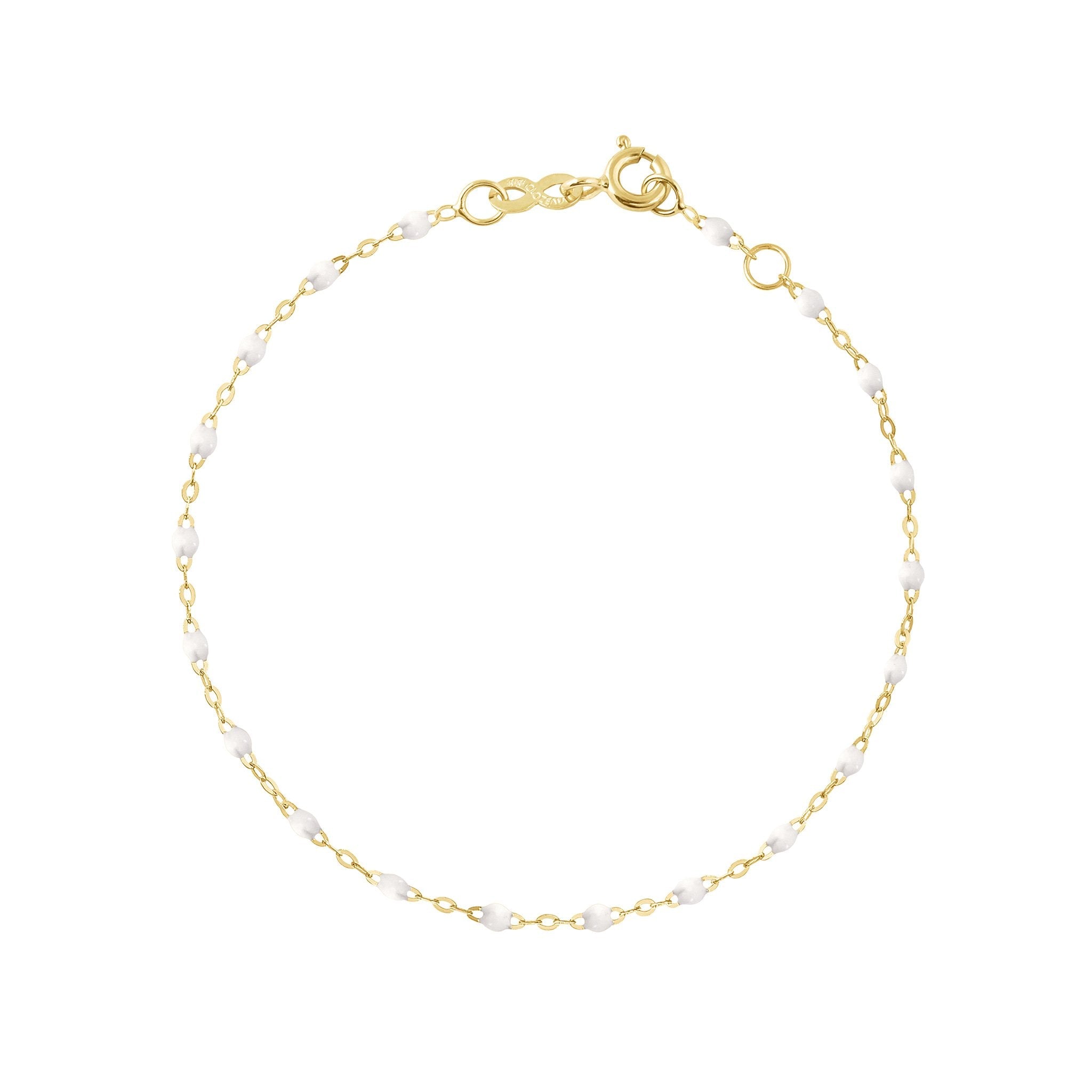 Gigi Clozeau - Bracelet blanc Classique Gigi, or jaune, 19 cm