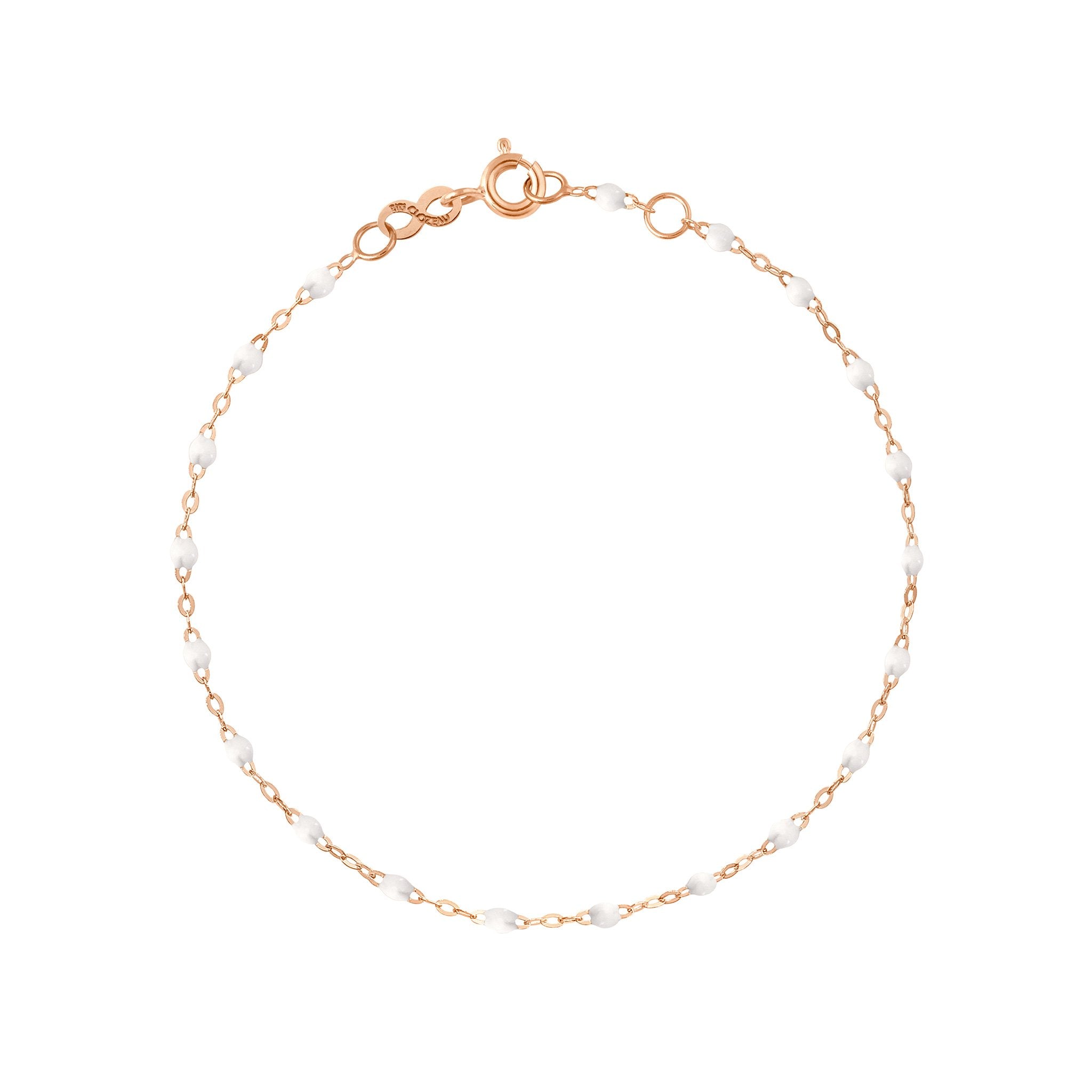 Gigi Clozeau - Bracelet blanc Classique Gigi, or rose, 18 cm