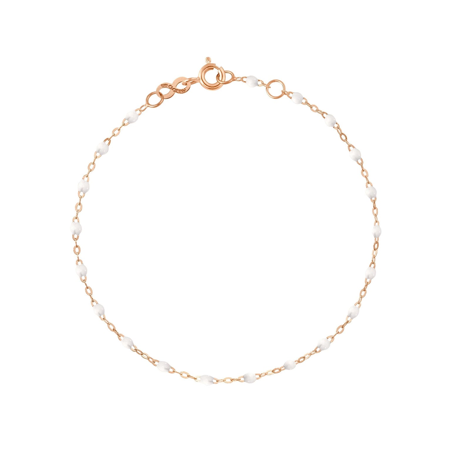 Gigi Clozeau - Bracelet blanc Classique Gigi, or rose, 19 cm