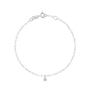 Gigi Clozeau - Bracelet blanc Gigi Suprême, or blanc, 1 diamant, 17 cm