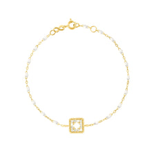 Gigi Clozeau - Bracelet blanc Trésor, diamants, or jaune, 17 cm