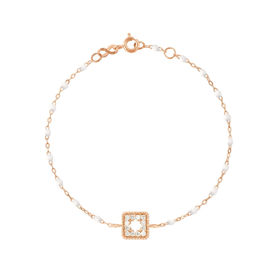 Gigi Clozeau - Bracelet blanc Trésor, diamants, or rose, 17 cm