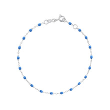Gigi Clozeau - Bracelet bleu fluo Classique Gigi, or blanc, 19 cm