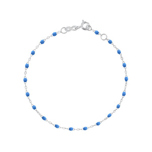 Gigi Clozeau - Bracelet bleu fluo Classique Gigi, or blanc, 17 cm