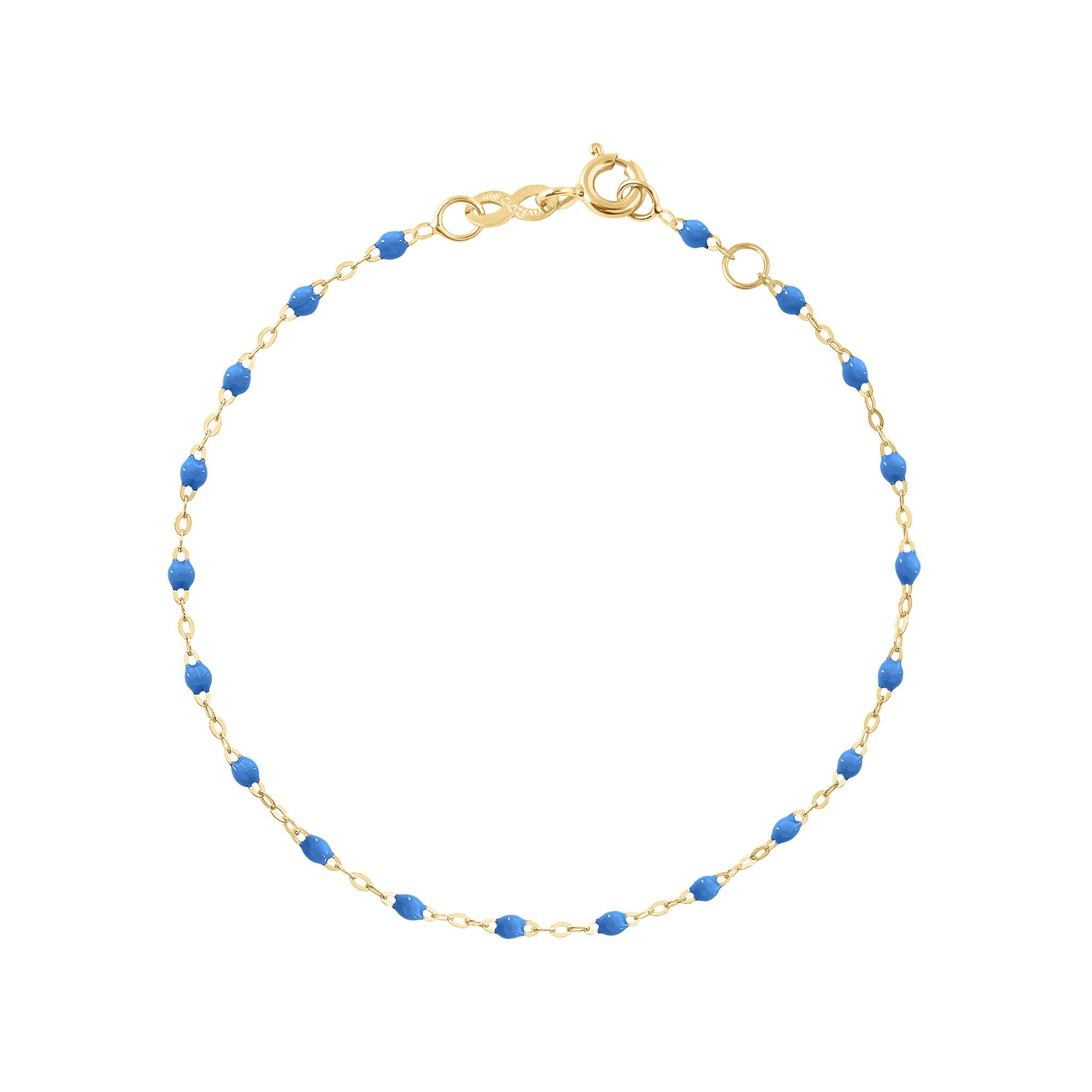 Gigi Clozeau - Bracelet bleu fluo Classique Gigi, or jaune, 18 cm