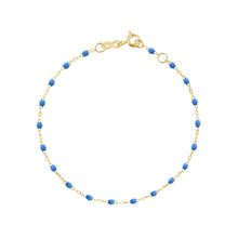 Gigi Clozeau - Bracelet bleu fluo Classique Gigi, or jaune, 18 cm