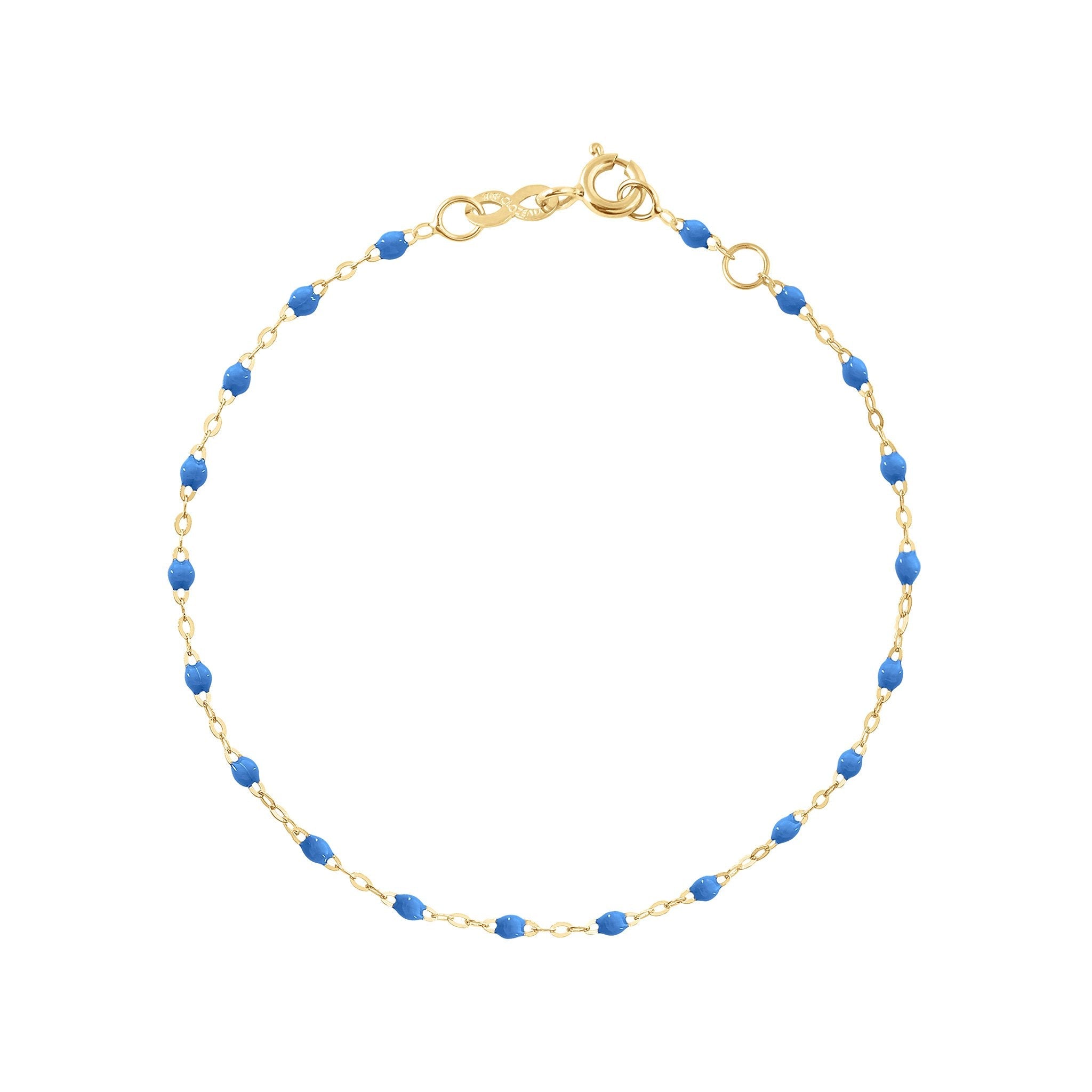 Gigi Clozeau - Bracelet bleu fluo Classique Gigi, or jaune, 19 cm