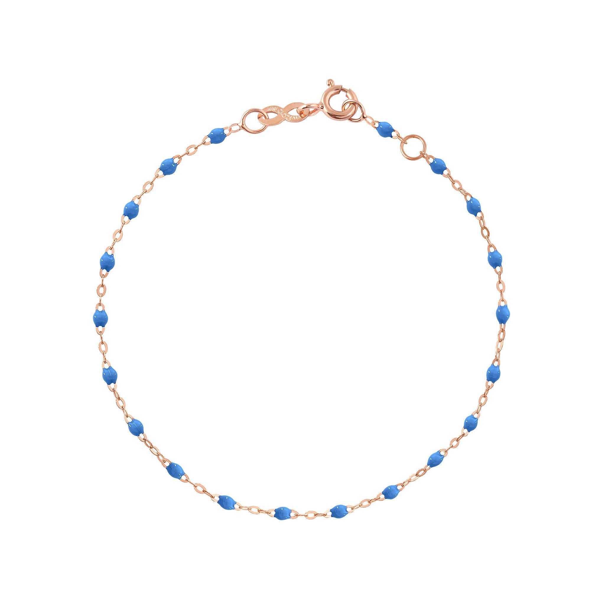 Gigi Clozeau - Bracelet bleu fluo Classique Gigi, or rose, 15 cm