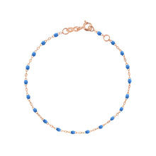 Gigi Clozeau - Bracelet bleu fluo Classique Gigi, or rose, 15 cm