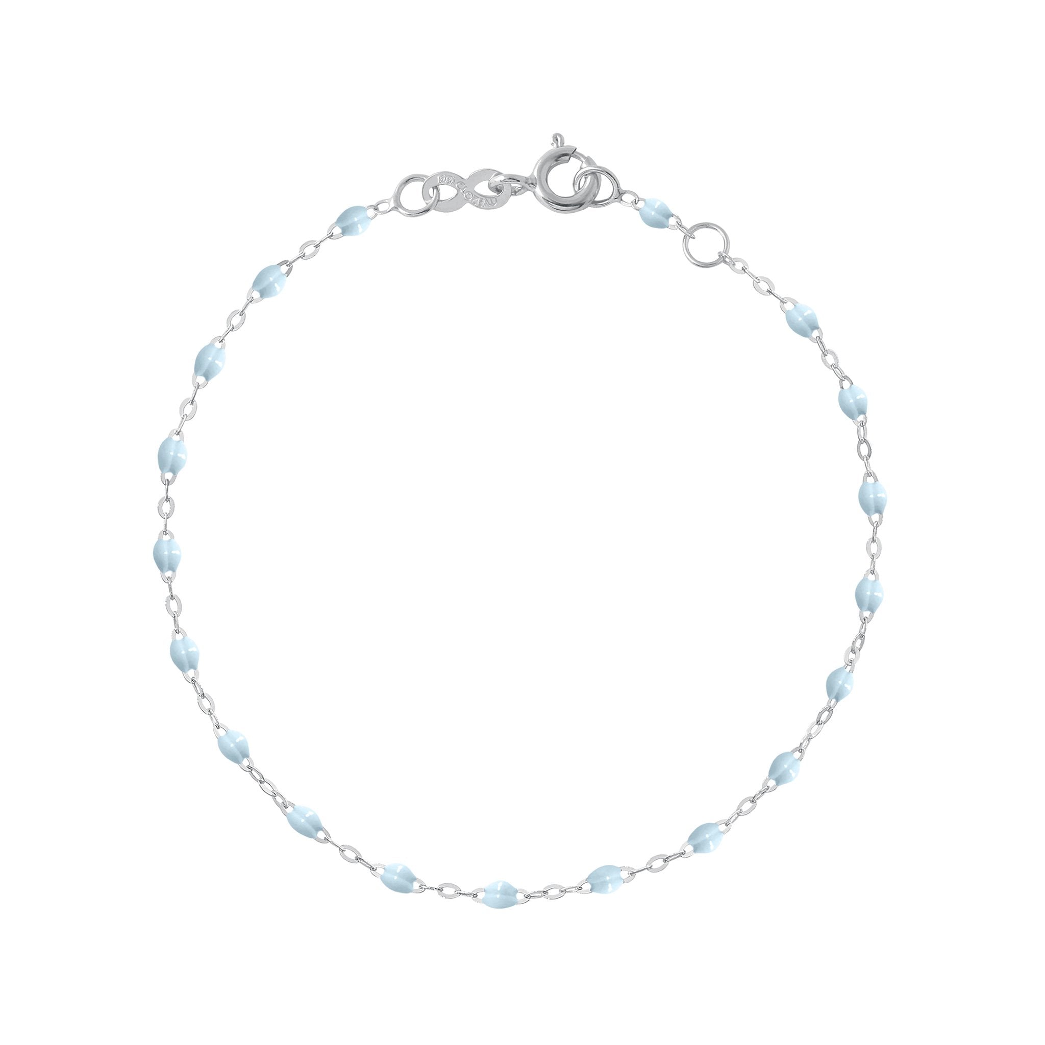 Gigi Clozeau - Bracelet bleu layette Classique Gigi, or blanc, 17 cm