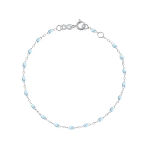 Gigi Clozeau - Bracelet bleu layette Classique Gigi, or blanc, 15 cm