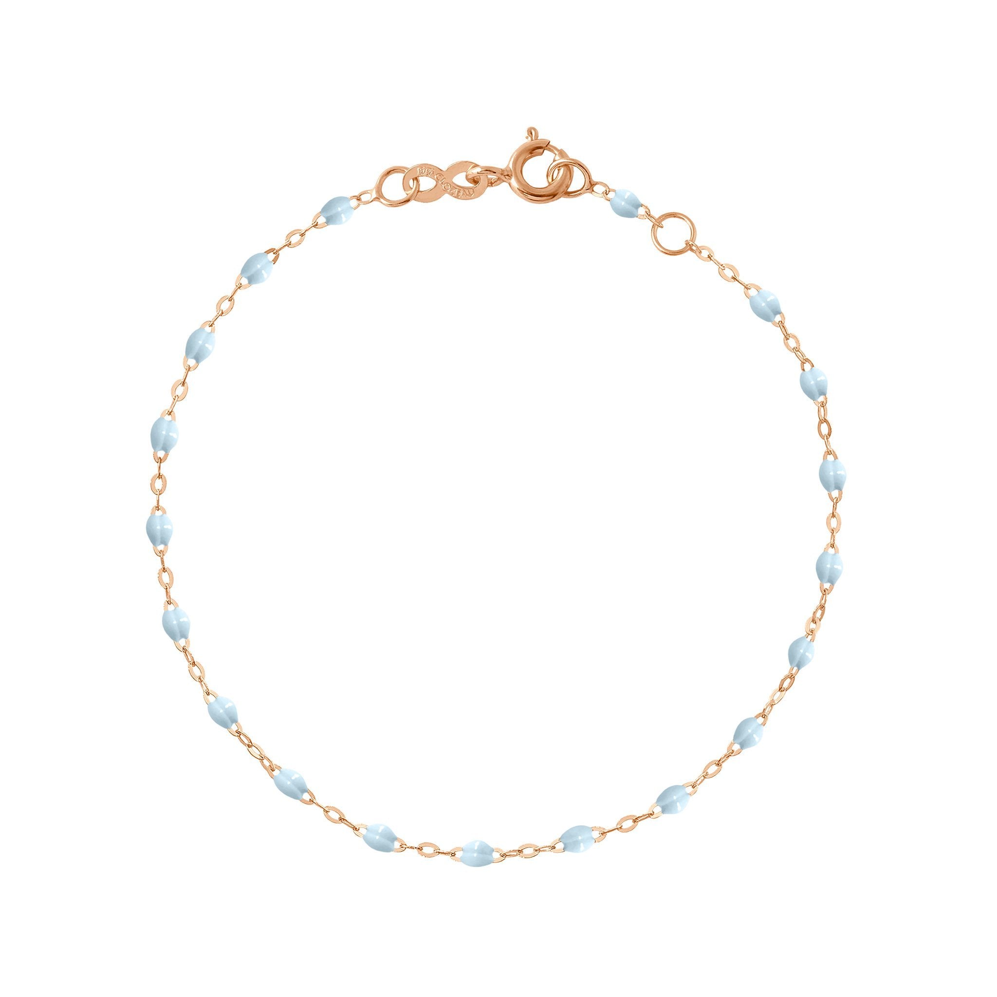 Gigi Clozeau - Bracelet bleu layette Classique Gigi, or rose, 15 cm