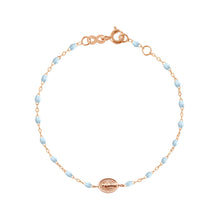 Gigi Clozeau - Bracelet bleu layette Madone or rose, 17 cm