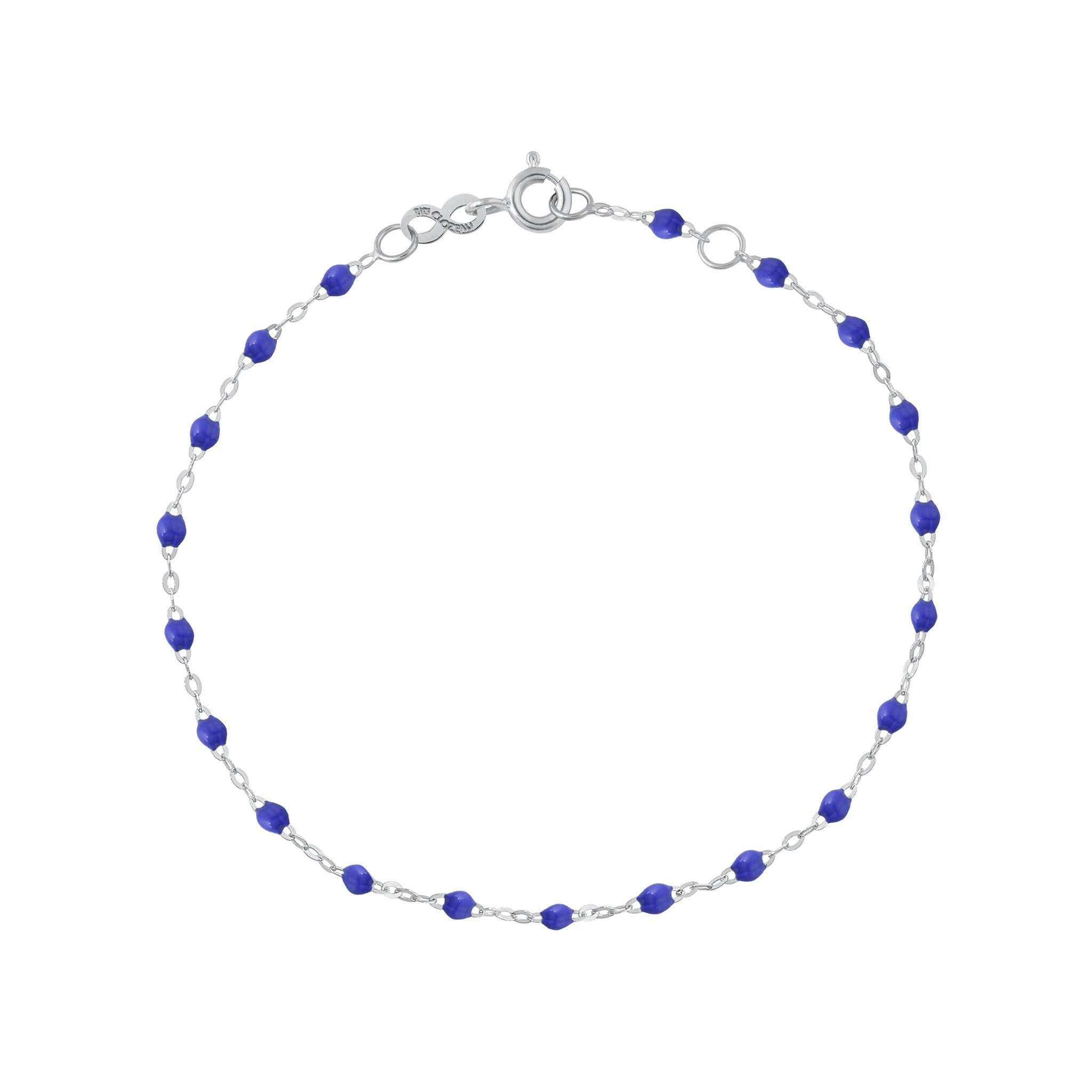 Gigi Clozeau - Bracelet bleuet Classique Gigi, or blanc, 19 cm