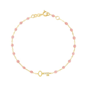 Gigi Clozeau - Bracelet blush Clé diamants, or jaune, 17 cm