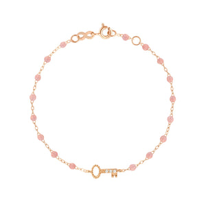 Gigi Clozeau - Bracelet blush Clé diamants, or rose, 17 cm