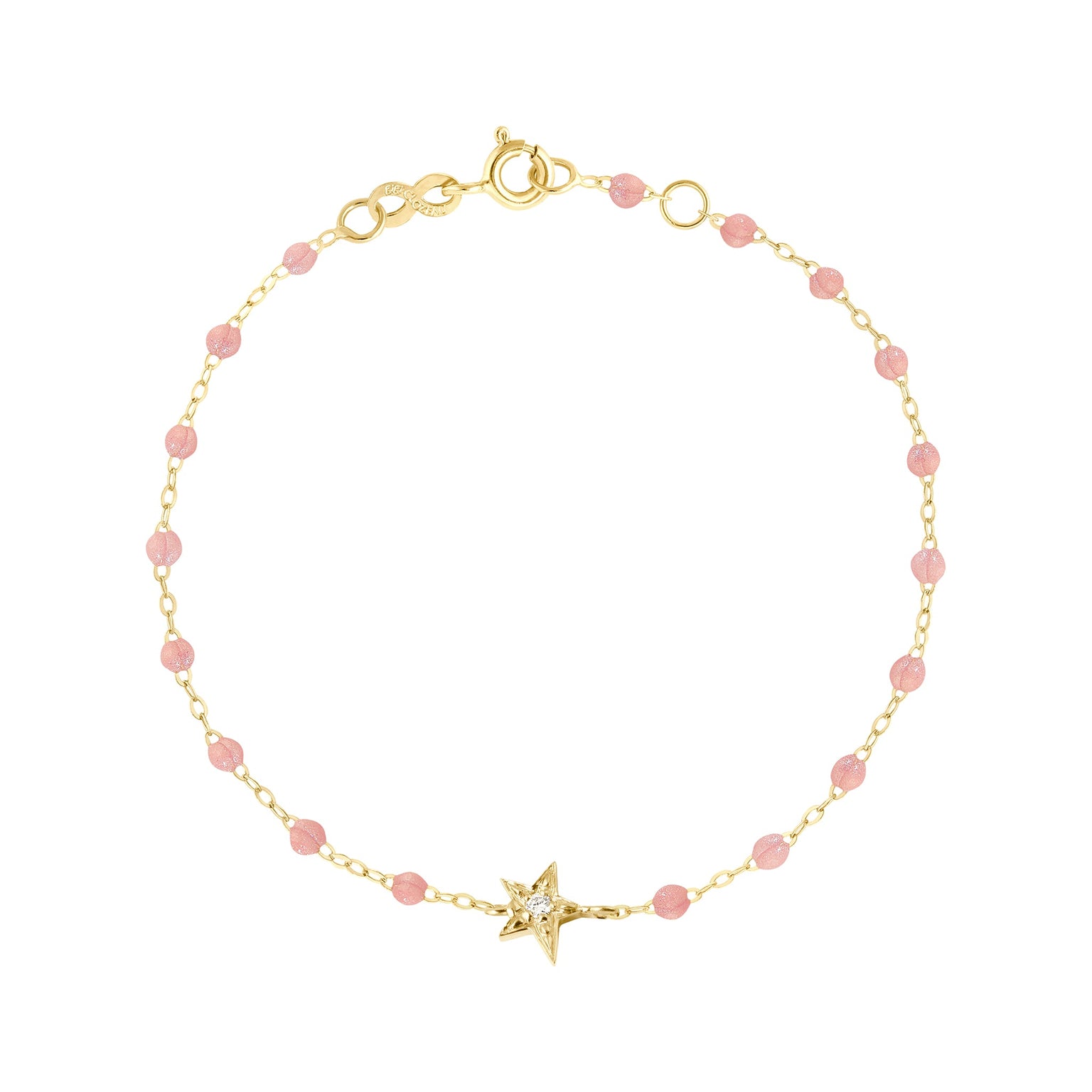 Gigi Clozeau - Bracelet blush Etoile diamant, or jaune, 17 cm