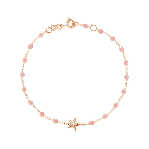Gigi Clozeau - Bracelet blush Etoile diamant, or rose, 17 cm