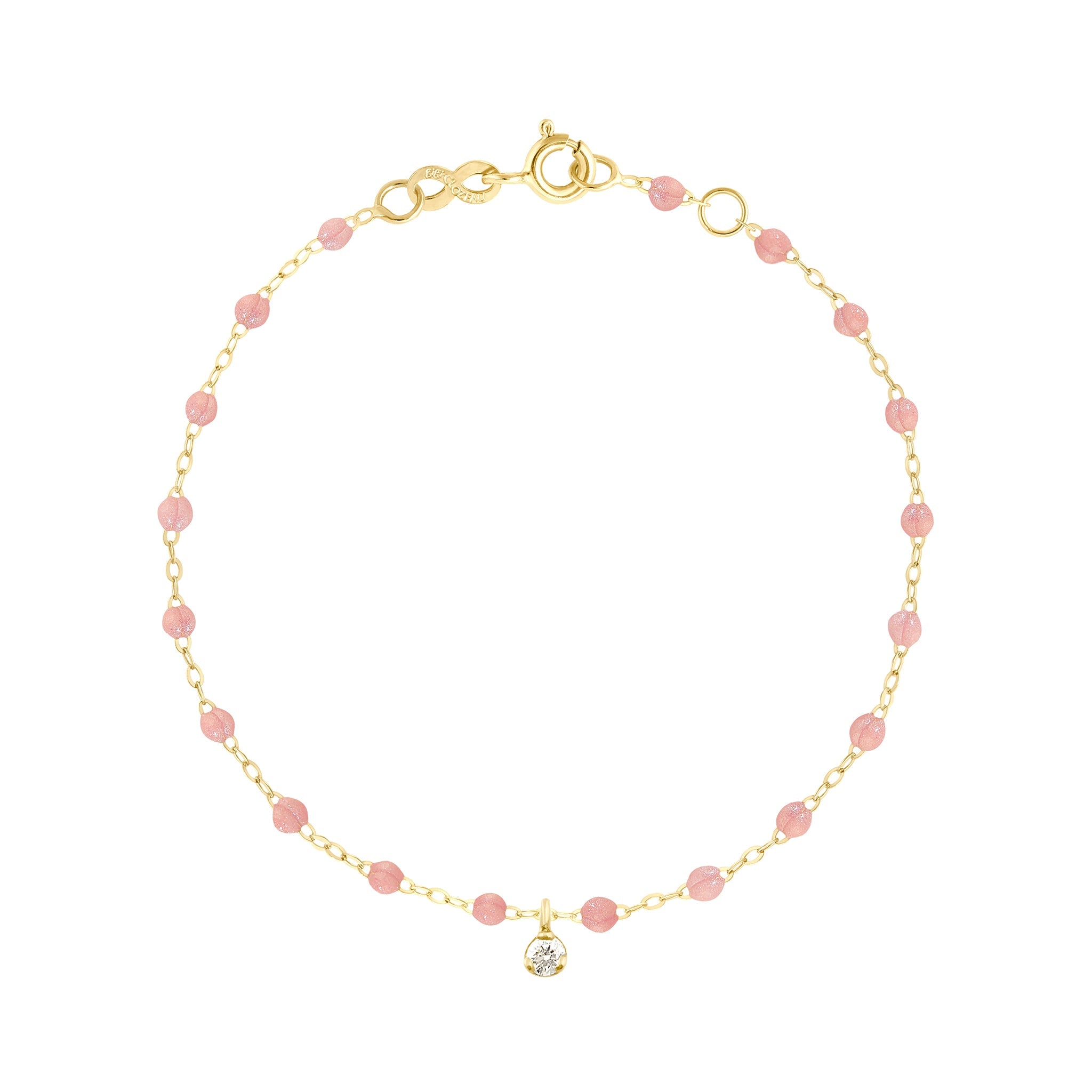 Gigi Clozeau - Bracelet blush Gigi Suprême, or jaune, 1 diamant, 17 cm